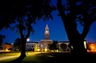 Hayes Hall under the moonlight